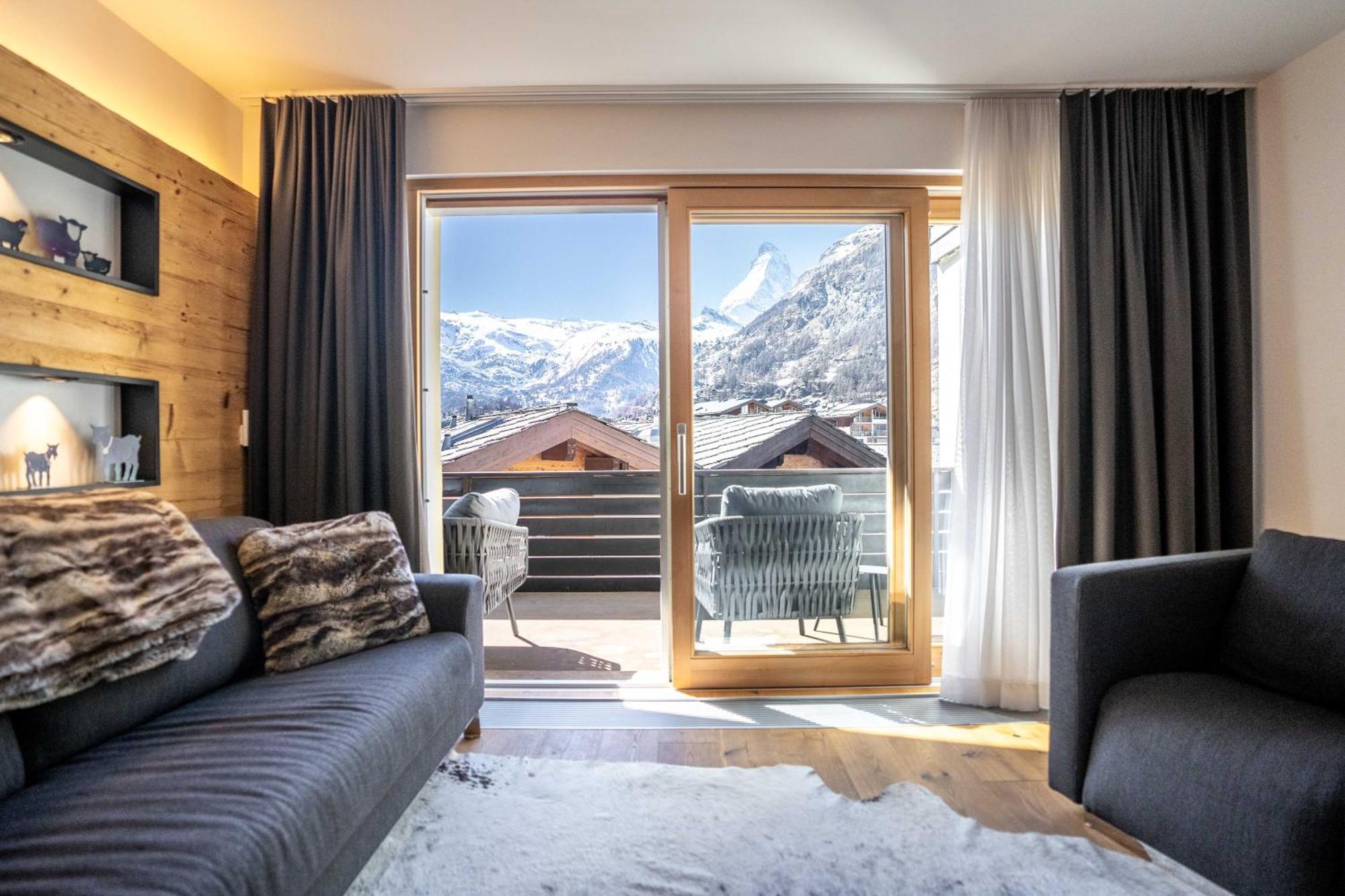 Moderne Wohnung Mit Ausblick Und Viel Sonne Zermatt Eksteriør billede